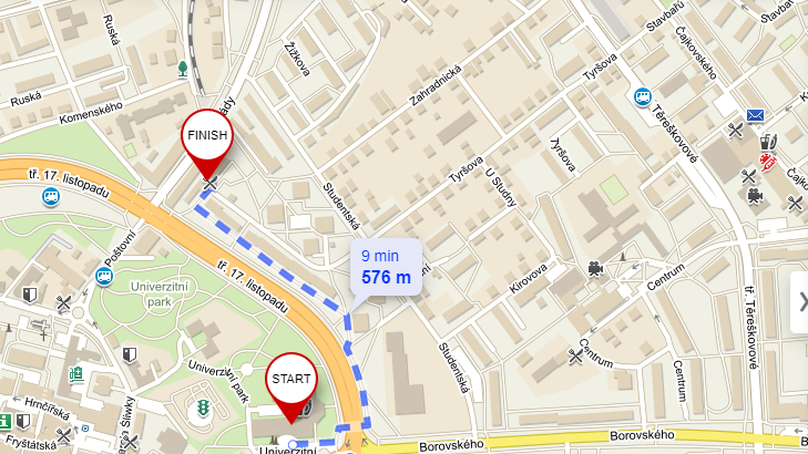 hotel na studentske map